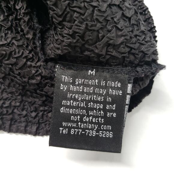 Tania Nardi Top Tank Womens Medium Black Crinkle Sleeveless Artsy Textured Goth - Picture 9 of 13